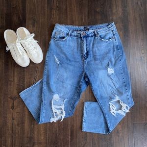 Fashion Nova Distressed Mom Jean